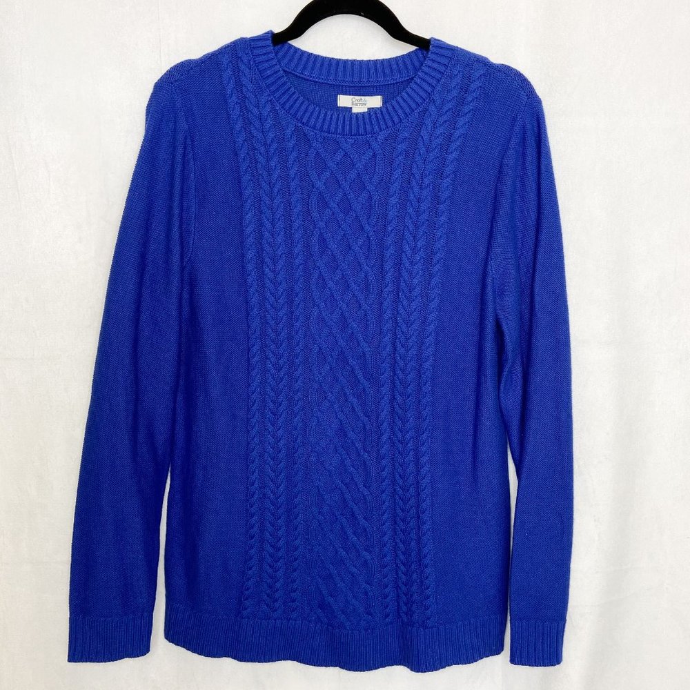 Croft & Barrow blue cable knit crew neck sweater
